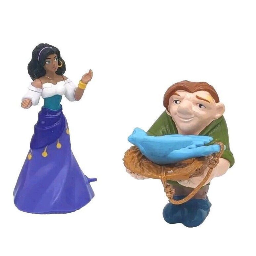 Vintage 1996 Disney Hunchback Notre Dame Burger King 2pc Lot Esmeralda Quasimodo